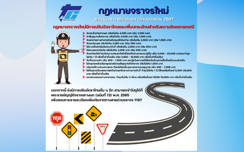 ค่าปรับจราจรใหม่ล่าสุด 2567 